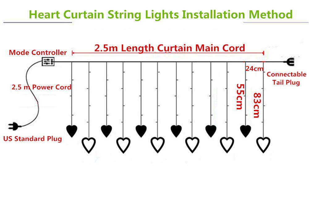Heart LED Curtain Light