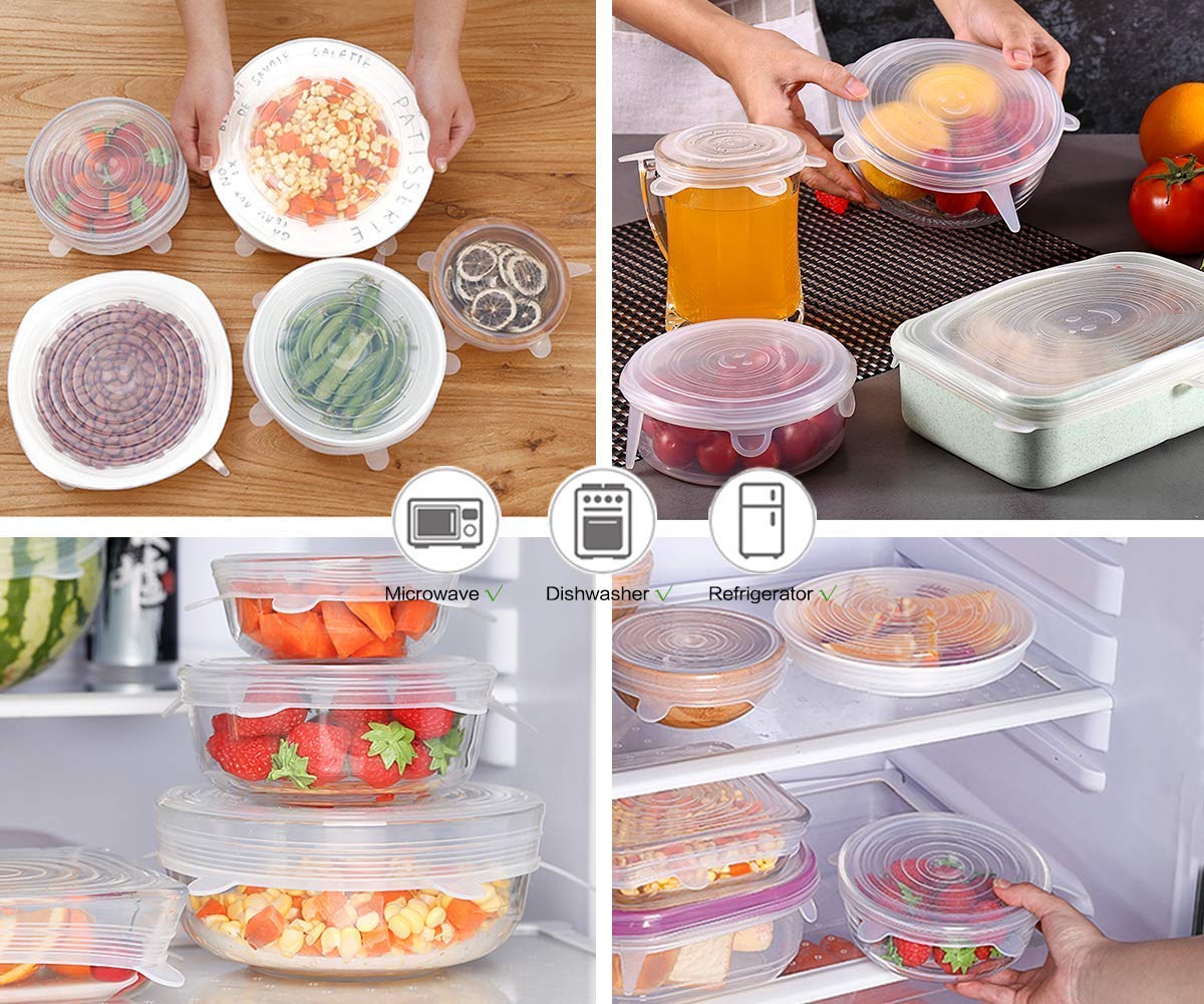Reusable Silicone Lid Set Of 6 Pieces